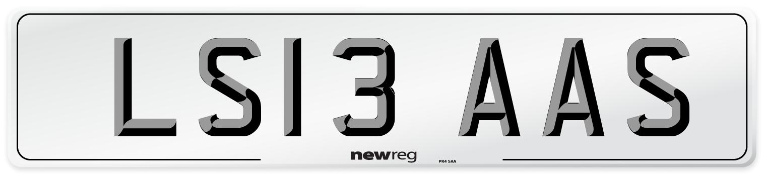 LS13 AAS Number Plate from New Reg